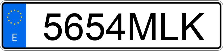 Numer rejestracyjny 5654MLK posiada VOLKSWAGEN TOURAN