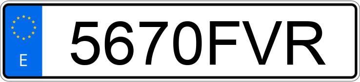 Numer rejestracyjny 5670FVR posiada VOLKSWAGEN GOLF