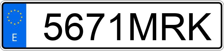 Numer rejestracyjny 5671MRK posiada VOLKSWAGEN GOLF