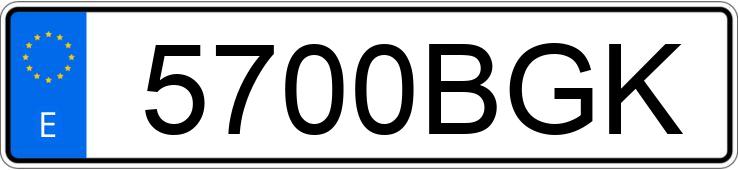 Numer rejestracyjny 5700BGK posiada FERRARI 360