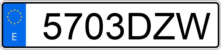 Numer rejestracyjny 5703DZW posiada VOLKSWAGEN EOS Numer rejestracyjny 5703DZW posiada VOLKSWAGEN EOS