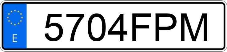 Registreringsnummeret 5704FPM har SEAT IBIZA