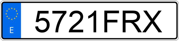 Numer rejestracyjny 5721FRX posiada SEAT LEON