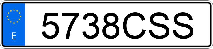 Numer rejestracyjny 5738CSS posiada PEUGEOT 206