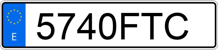 Numer rejestracyjny 5740FTC posiada PEUGEOT 207