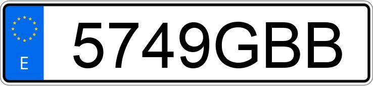 Numer rejestracyjny 5749GBB posiada AUDI A3