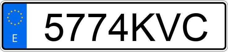 Il numero di registrazione 5774KVC ha VOLKSWAGEN GOLF