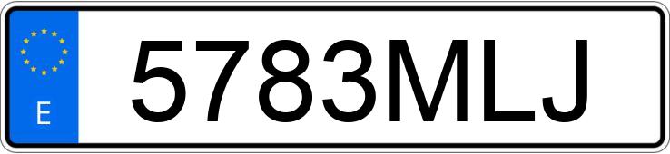 Numer rejestracyjny 5783MLJ posiada MITSUBISHI SPACE STAR