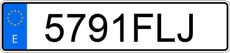 Numer rejestracyjny 5791FLJ posiada VOLKSWAGEN GOLF