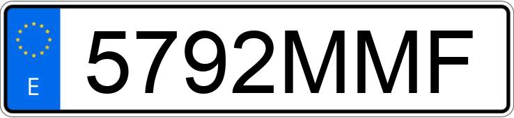 Numer rejestracyjny 5792MMF posiada VOLKSWAGEN GOLF