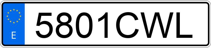 Numer rejestracyjny 5801CWL posiada TOYOTA AVENSIS