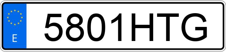 Numer rejestracyjny 5801HTG posiada VOLKSWAGEN GOLF