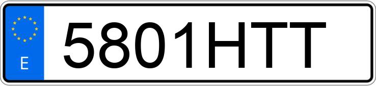 Numer rejestracyjny 5801HTT posiada CITROEN C4