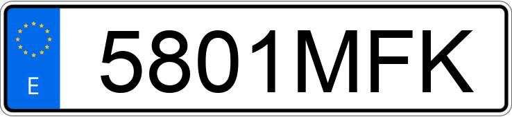 Numer rejestracyjny 5801MFK posiada TOYOTA YARIS