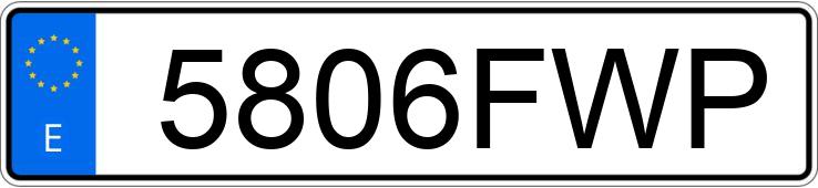 Numer rejestracyjny 5806FWP posiada PEUGEOT 207