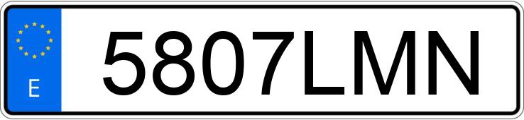 Numer rejestracyjny 5807LMN posiada TOYOTA YARIS