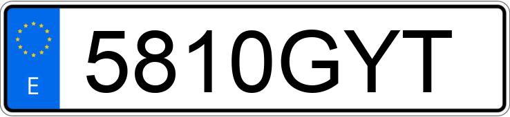 Numer rejestracyjny 5810GYT posiada VOLKSWAGEN TOURAN