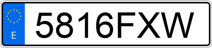 Numer rejestracyjny 5816FXW posiada AUDI A3 SPORTBACK