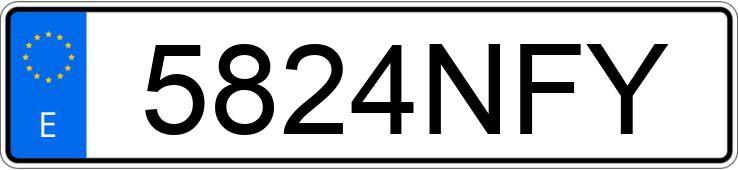 Numer rejestracyjny 5824NFY posiada SKODA OCTAVIA