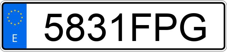 Numer rejestracyjny 5831FPG posiada SKODA FABIA