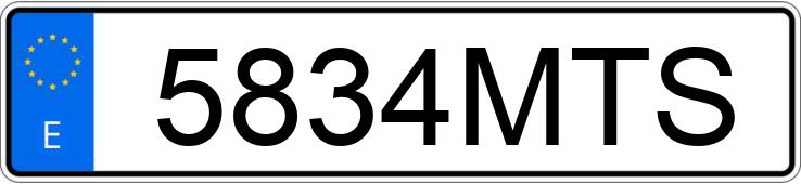 Numer rejestracyjny 5834MTS posiada HONDA SH 125I