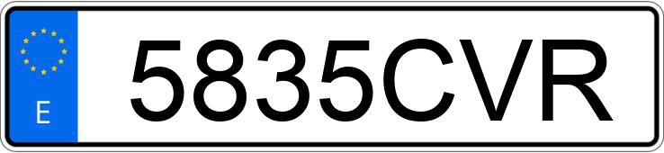 Numer rejestracyjny 5835CVR posiada PEUGEOT 206