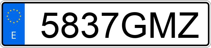 Numer rejestracyjny 5837GMZ posiada AUDI A3 SPORTBACK