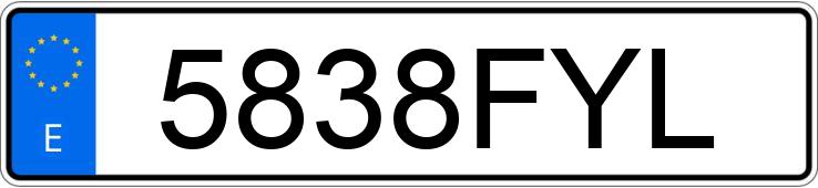 Numer rejestracyjny 5838FYL posiada SEAT LEON