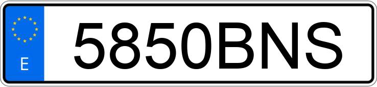 Numer rejestracyjny 5850BNS posiada SUZUKI SAMURAI