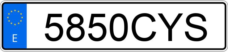 Numer rejestracyjny 5850CYS posiada PEUGEOT 206