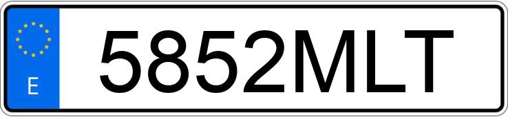 Numer rejestracyjny 5852MLT posiada VOLKSWAGEN GOLF