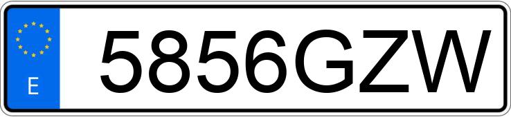 Numer rejestracyjny 5856GZW posiada DACIA DUSTER