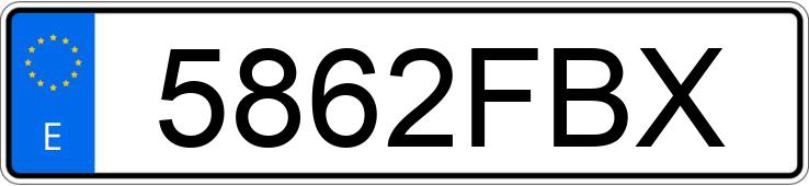 Numer rejestracyjny 5862FBX posiada SEAT IBIZA