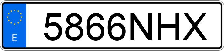 Numer rejestracyjny 5866NHX posiada VOLKSWAGEN GOLF