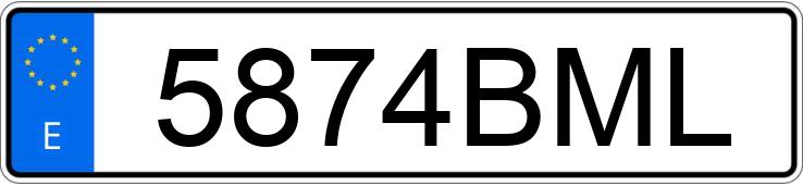 Numer rejestracyjny 5874BML posiada PEUGEOT 206