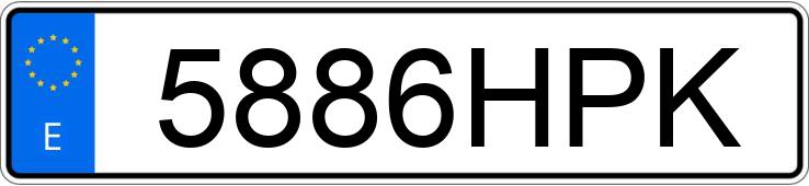 Numer rejestracyjny 5886HPK posiada VOLKSWAGEN GOLF