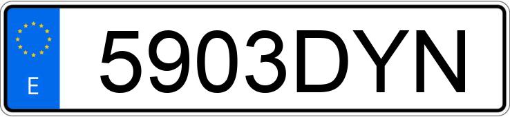 Numer rejestracyjny 5903DYN posiada VOLKSWAGEN TRANSPORTER