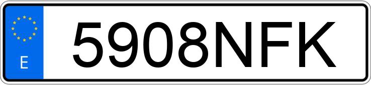 Numer rejestracyjny 5908NFK posiada PEUGEOT PARTNER