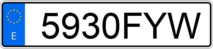 Numer rejestracyjny 5930FYW posiada AUDI S5