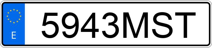 Numer rejestracyjny 5943MST posiada VOLKSWAGEN GOLF