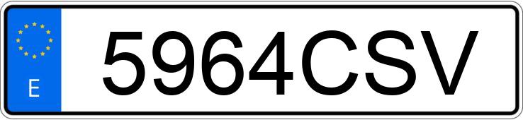 Numer rejestracyjny 5964CSV posiada VOLKSWAGEN GOLF