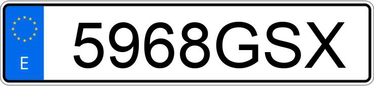 El número de registro 5968GSX tiene VOLKSWAGEN PASSAT