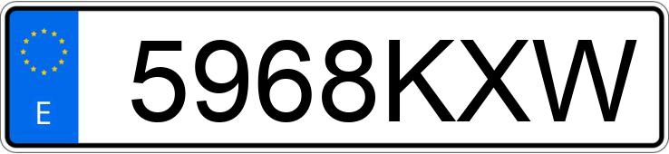 Numer rejestracyjny 5968KXW posiada VOLKSWAGEN GOLF