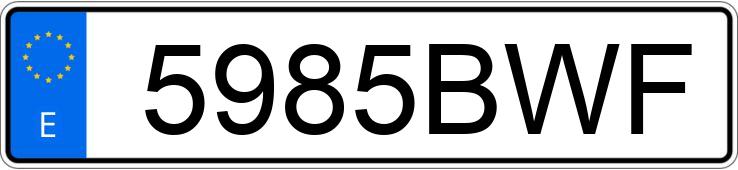 Numer rejestracyjny 5985BWF posiada MITSUBISHI ECLIPSE