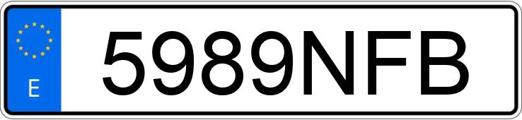 Registreringsnummeret 5989NFB har RENAULT RAFALE