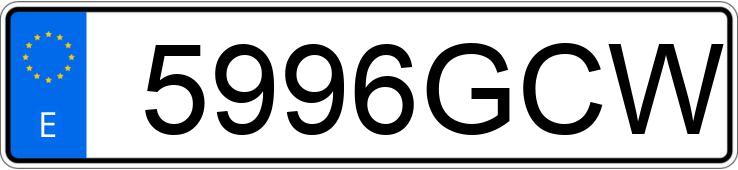 Numer rejestracyjny 5996GCW posiada SEAT IBIZA