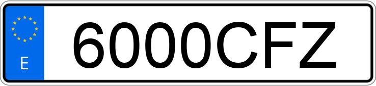Numer rejestracyjny 6000CFZ posiada SEAT IBIZA