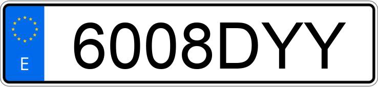 Registreringsnummeret 6008DYY har SEAT IBIZA