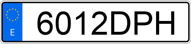 Numer rejestracyjny 6012DPH posiada PEUGEOT 206