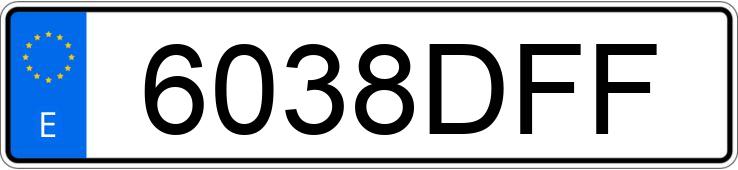 Numer rejestracyjny 6038DFF posiada AUDI A3 SPORTBACK